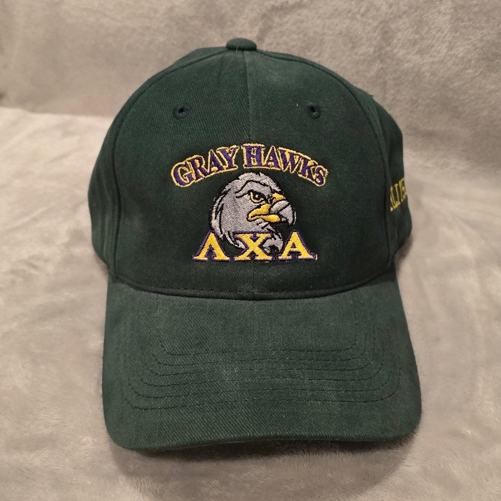 Sportman Gray Hawks AXA Forest Green Adjustable Strapback Baseball Hat HLI 150
